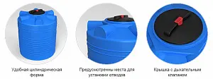 Пластиковая емкость ЭкоПром H 2000 (Черный) 2